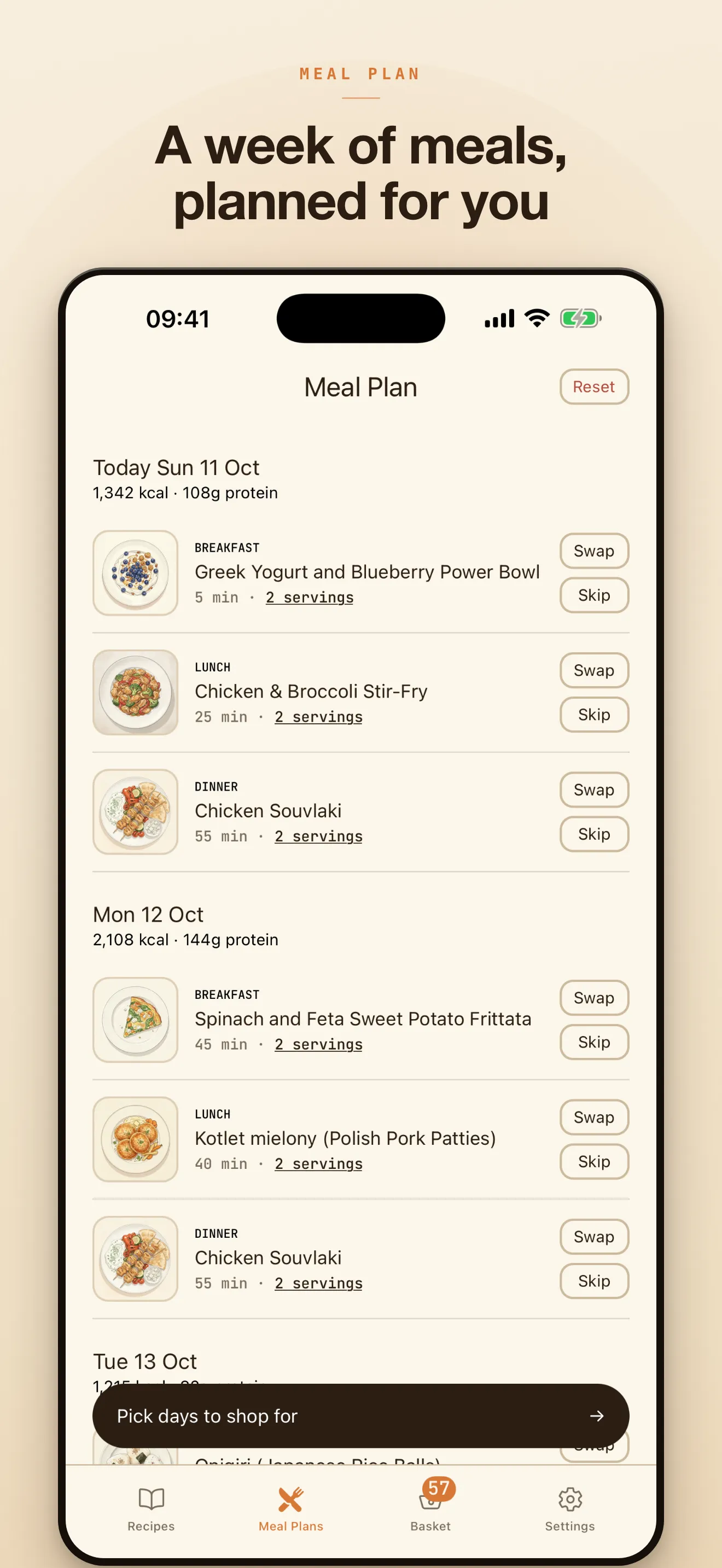 A week of meals, planned for you