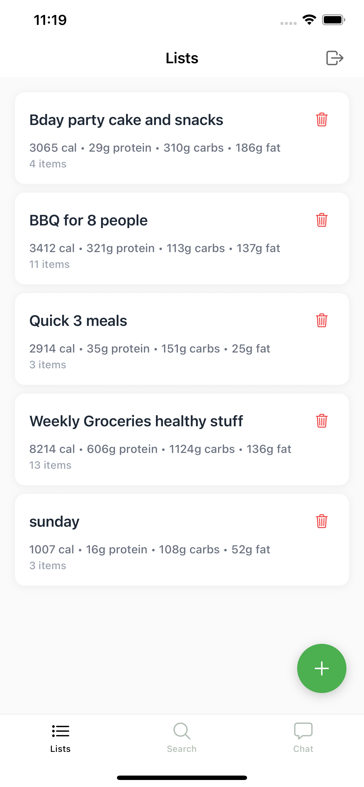Create and Share Grocery Lists